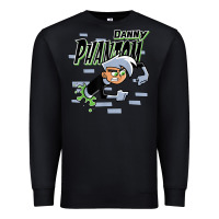 Black Danny Phantom Coming Through Brick Wall Premium Sweatshirt - InspiraDesign