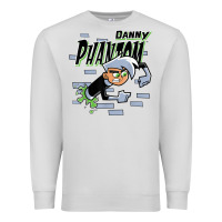 Dove Grey Danny Phantom Coming Through Brick Wall Premium Sweatshirt - InspiraDesign