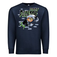 Navy Danny Phantom Coming Through Brick Wall Premium Sweatshirt - InspiraDesign