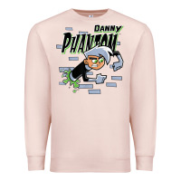 Pale Pink Danny Phantom Coming Through Brick Wall Premium Sweatshirt - InspiraDesign