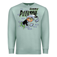 Seafoam Danny Phantom Coming Through Brick Wall Premium Sweatshirt - InspiraDesign