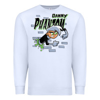 White Danny Phantom Coming Through Brick Wall Premium Sweatshirt - InspiraDesign