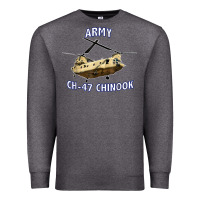 Charcoal Heather ARMY CH-47 CHINOOK HELICOPTER Premium Sweatshirt - InspiraDesign