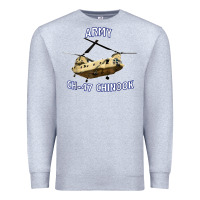 Heather Grey ARMY CH-47 CHINOOK HELICOPTER Premium Sweatshirt - InspiraDesign