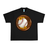 Black baseball with sunflower round earrings Urban Heavy Tee - BundleAndBundleShop