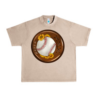 French Oak baseball with sunflower round earrings Urban Heavy Tee - BundleAndBundleShop
