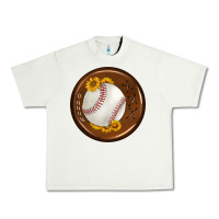 Pistachio baseball with sunflower round earrings Urban Heavy Tee - BundleAndBundleShop