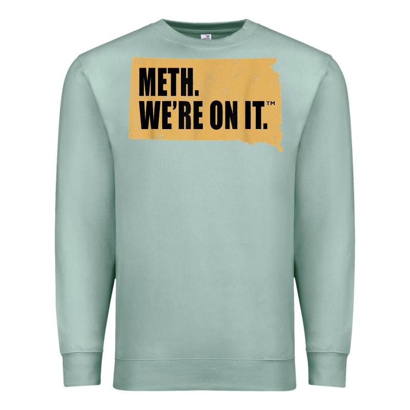 Mens Meth We're On It South Dakota Anti Drugs Campaign Vintage T Shirt Premium Sweatshirt by ArtChic | Teevron