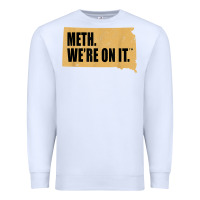 White mens meth we're on it south dakota anti drugs campaign vintage t shirt Premium Sweatshirt - ArtChic