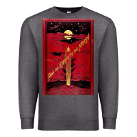 Charcoal Heather From The Earth To The Moon Jules Verne Book Cover Design Premium Sweatshirt - ArtChic