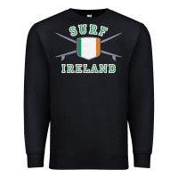 Black ireland surfing hoodie  irish flag surfboards design Premium Sweatshirt - ArtChic