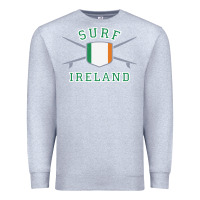 Heather Grey ireland surfing hoodie  irish flag surfboards design Premium Sweatshirt - ArtChic