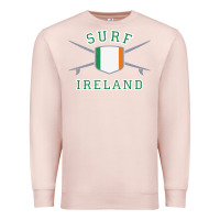 Pale Pink ireland surfing hoodie  irish flag surfboards design Premium Sweatshirt - ArtChic