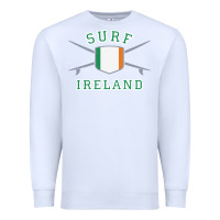 White ireland surfing hoodie  irish flag surfboards design Premium Sweatshirt - ArtChic