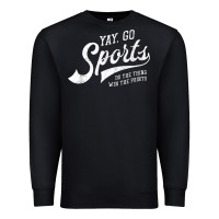 Black Yay Go Sports Vintage Funny Sports Premium Sweatshirt - ArtChic
