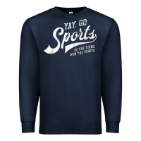 Navy Yay Go Sports Vintage Funny Sports Premium Sweatshirt - ArtChic