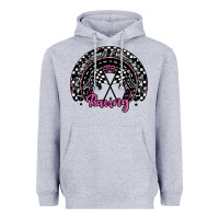 Heather Grey racing checkered rainbow Heavyweight Hoodie - JahusDesignShop