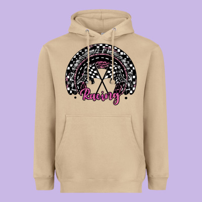 Racing Checkered Rainbow Heavyweight Hoodie Designed By Jahusdesignshop