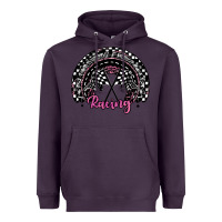 Plum racing checkered rainbow Heavyweight Hoodie - JahusDesignShop
