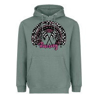 Sage racing checkered rainbow Heavyweight Hoodie - JahusDesignShop