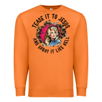 Carrot tease it to jesus and spray it like hell leopard western raglan baseba Premium Sweatshirt - ArtChic