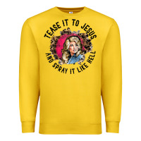 Lemon tease it to jesus and spray it like hell leopard western raglan baseba Premium Sweatshirt - ArtChic