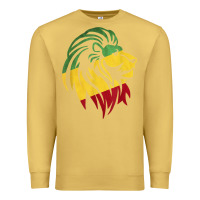 Antique Gold Lion of Judah Reggae, Rasta, Ethiopia Jamaican Roots Premium Sweatshirt - ArtChic