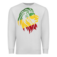 Dove Grey Lion of Judah Reggae, Rasta, Ethiopia Jamaican Roots Premium Sweatshirt - ArtChic