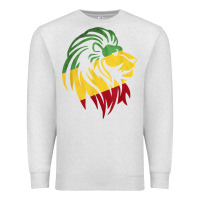 Oatmeal Heather Lion of Judah Reggae, Rasta, Ethiopia Jamaican Roots Premium Sweatshirt - ArtChic