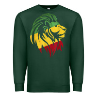 Sports Green Lion of Judah Reggae, Rasta, Ethiopia Jamaican Roots Premium Sweatshirt - ArtChic