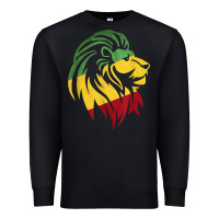 Black Lion of Judah Reggae, Rasta, Ethiopia Jamaican Roots Premium Sweatshirt - ArtChic