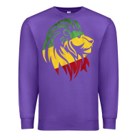 Purple Lion of Judah Reggae, Rasta, Ethiopia Jamaican Roots Premium Sweatshirt - ArtChic