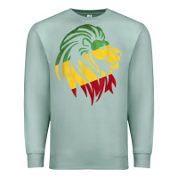 Seafoam Lion of Judah Reggae, Rasta, Ethiopia Jamaican Roots Premium Sweatshirt - ArtChic
