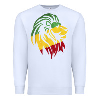 White Lion of Judah Reggae, Rasta, Ethiopia Jamaican Roots Premium Sweatshirt - ArtChic