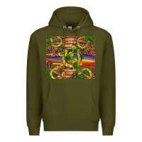 Army Green st patricks day horseshoe shamrock rainbow gold Premium Hoodie - RanaPortraitStore