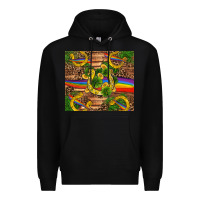 Black st patricks day horseshoe shamrock rainbow gold Premium Hoodie - RanaPortraitStore