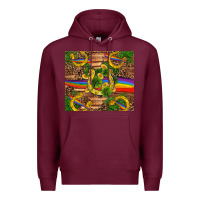 Burgundy st patricks day horseshoe shamrock rainbow gold Premium Hoodie - RanaPortraitStore