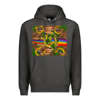 Charcoal Heather st patricks day horseshoe shamrock rainbow gold Premium Hoodie - RanaPortraitStore