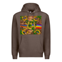 Coffee st patricks day horseshoe shamrock rainbow gold Premium Hoodie - RanaPortraitStore