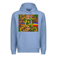 Colony Blue st patricks day horseshoe shamrock rainbow gold Premium Hoodie - RanaPortraitStore
