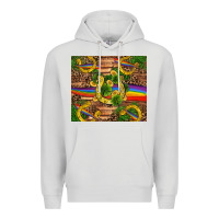 Dove Grey st patricks day horseshoe shamrock rainbow gold Premium Hoodie - RanaPortraitStore