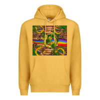 Mustard st patricks day horseshoe shamrock rainbow gold Premium Hoodie - RanaPortraitStore