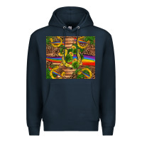 Navy st patricks day horseshoe shamrock rainbow gold Premium Hoodie - RanaPortraitStore