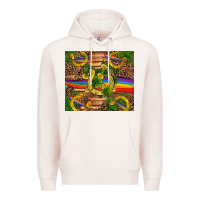 Pale Pink st patricks day horseshoe shamrock rainbow gold Premium Hoodie - RanaPortraitStore