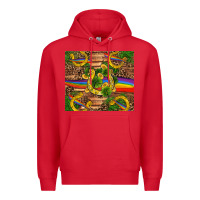 Red st patricks day horseshoe shamrock rainbow gold Premium Hoodie - RanaPortraitStore