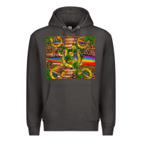 Smoke st patricks day horseshoe shamrock rainbow gold Premium Hoodie - RanaPortraitStore
