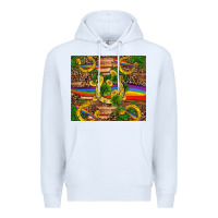 White st patricks day horseshoe shamrock rainbow gold Premium Hoodie - RanaPortraitStore