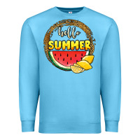 Ocean Blue hello summer watermelon Premium Sweatshirt - JahusDesignShop