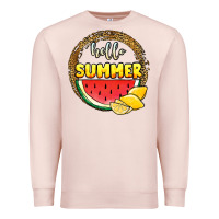 Pale Pink hello summer watermelon Premium Sweatshirt - JahusDesignShop