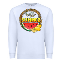 White hello summer watermelon Premium Sweatshirt - JahusDesignShop
